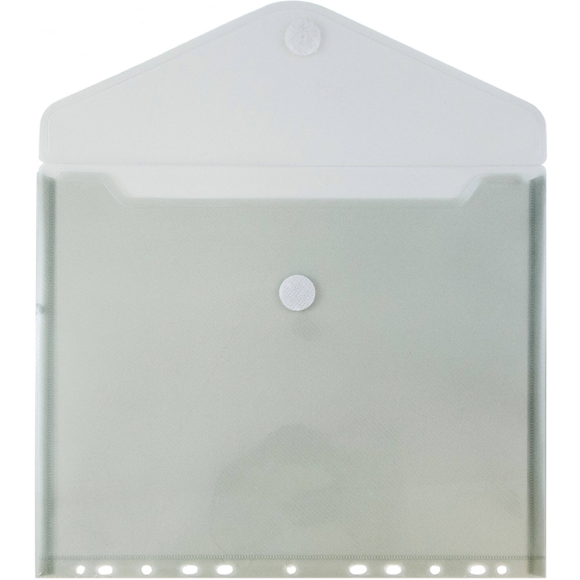 JAM Paper 8.625" x 11.5" Plastic Binder Envelope with Snap Closure, 12ct.